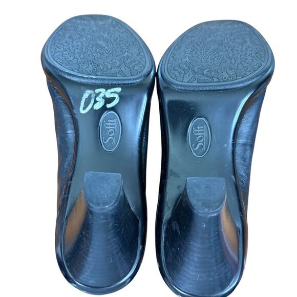 Sofft Womens Solid Black Round Toe Leather Slip On Pumps High Heels sz 9 M - Picture 15 of 16